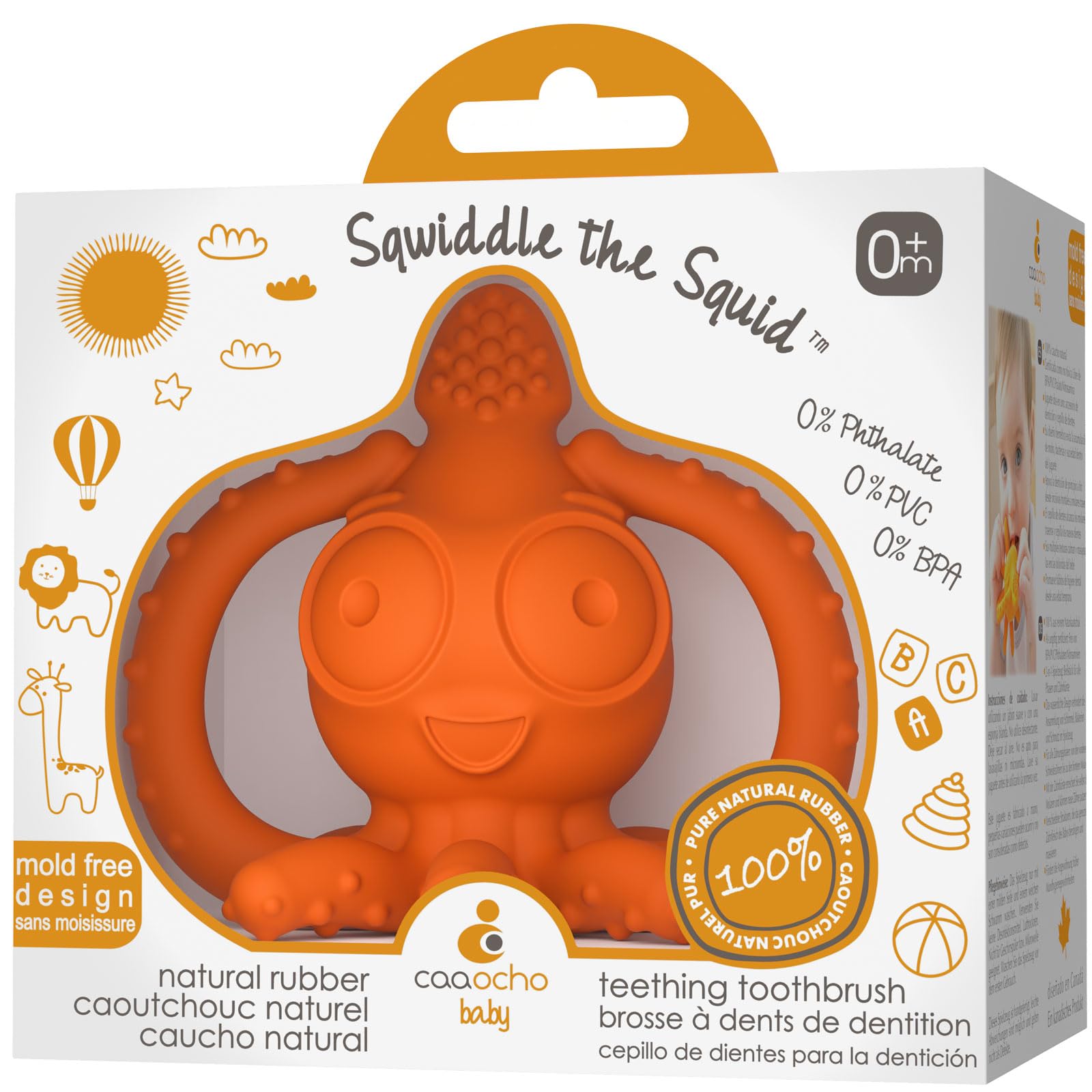 CaaOcho Squid Teether — Mold-Free Gum Massager