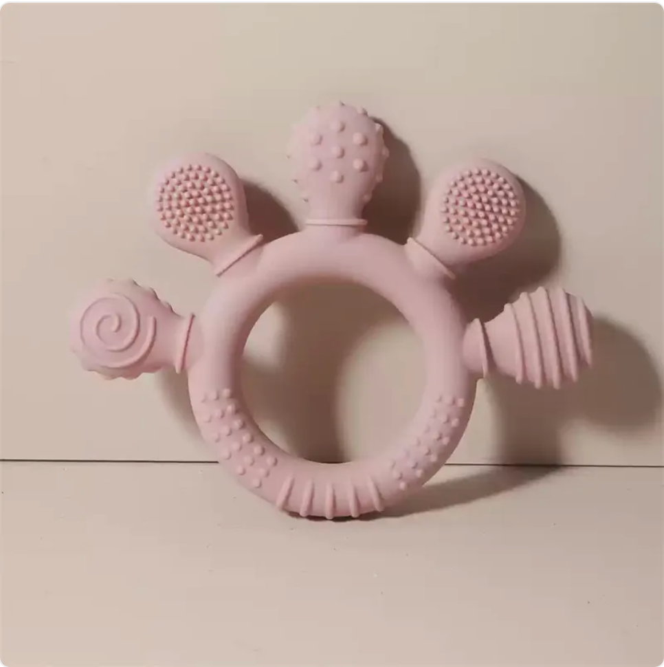 Silicone Hand Teether — Easy-Grip Gum Relief