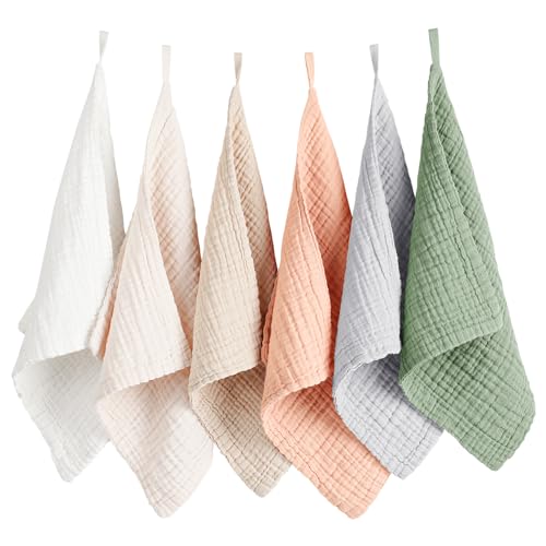 Konssy Muslin Washcloths — Soft & Absorbent (6-Pack)