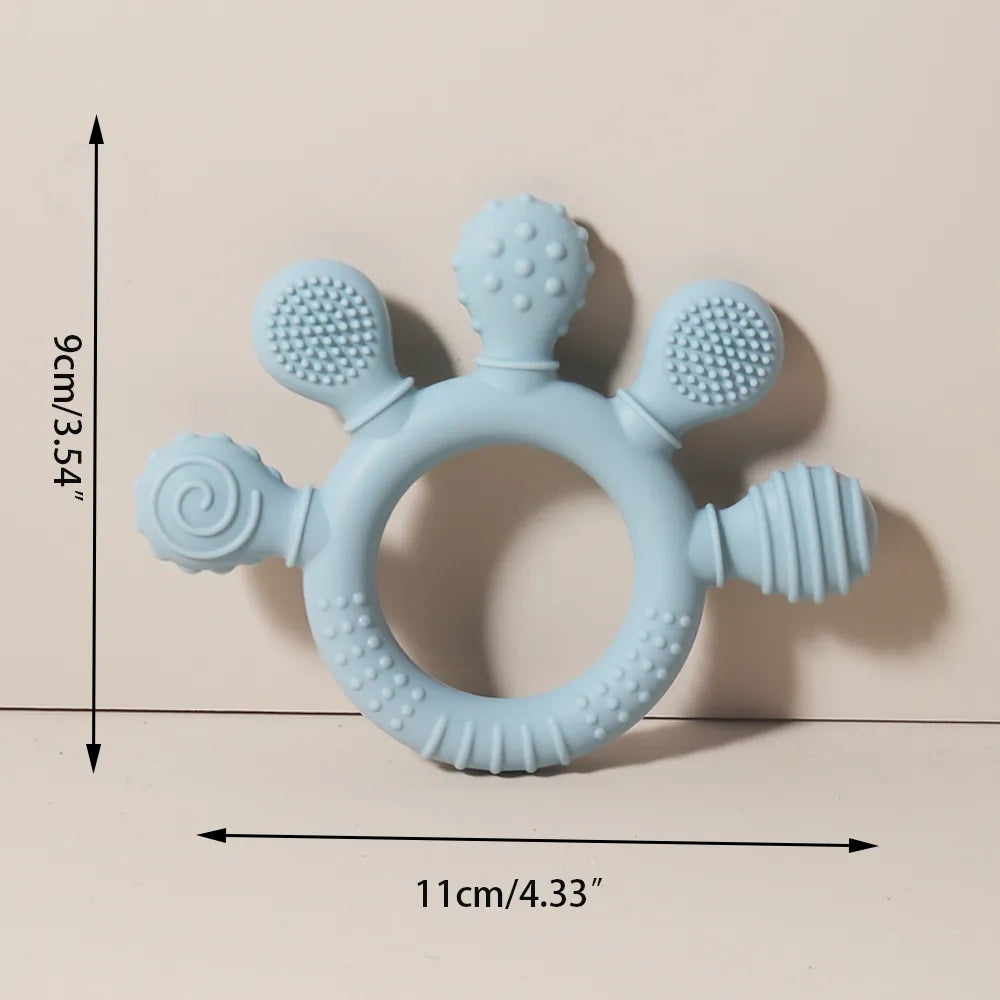 Silicone Hand Teether — Easy-Grip Gum Relief