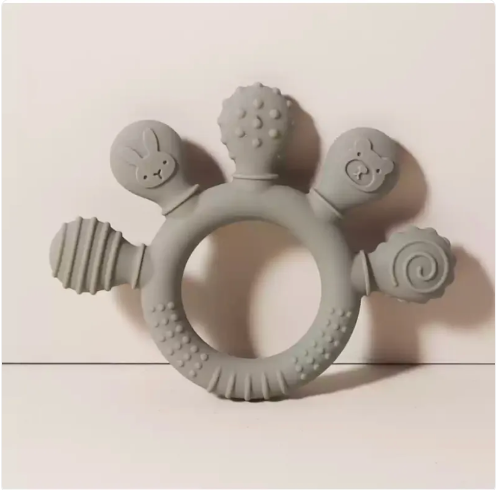 Silicone Hand Teether — Easy-Grip Gum Relief