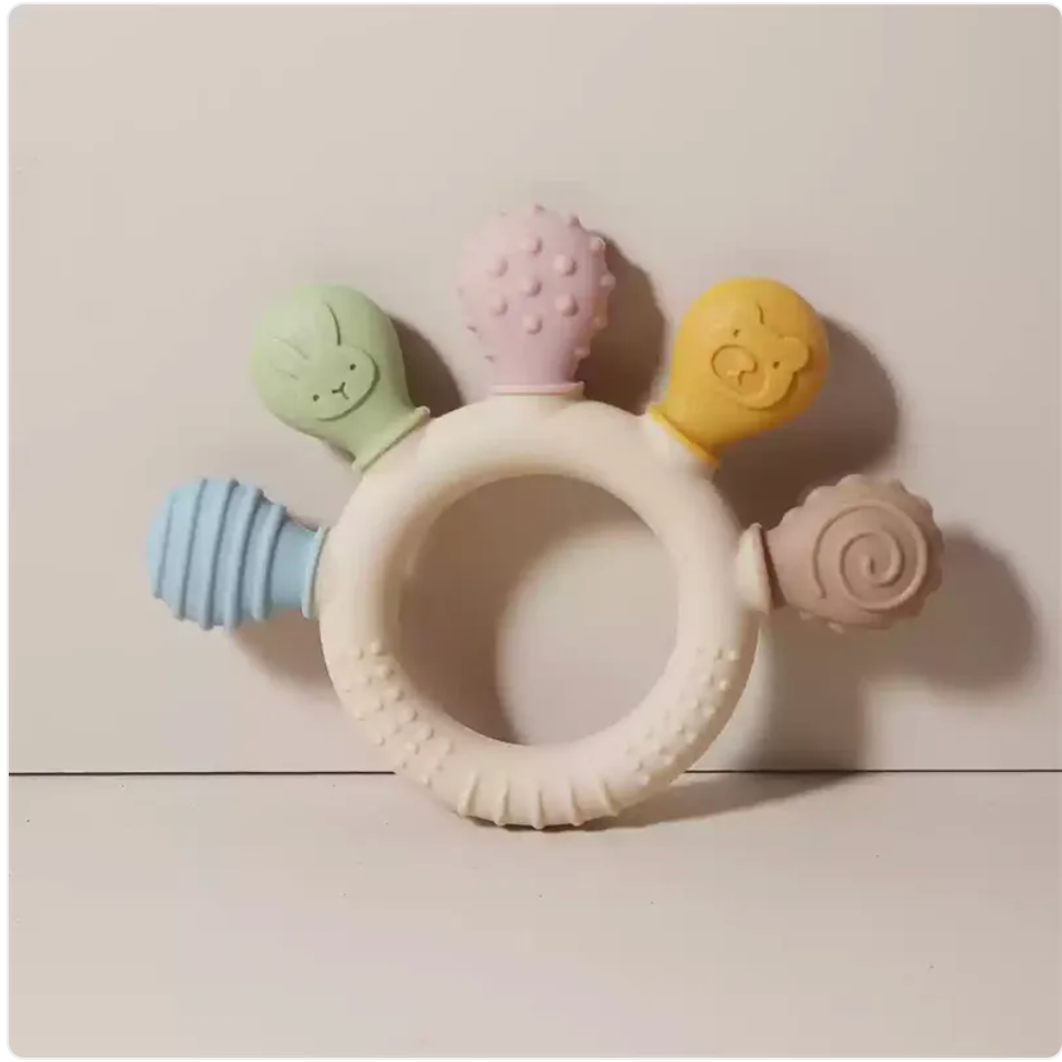 Silicone Hand Teether — Easy-Grip Gum Relief