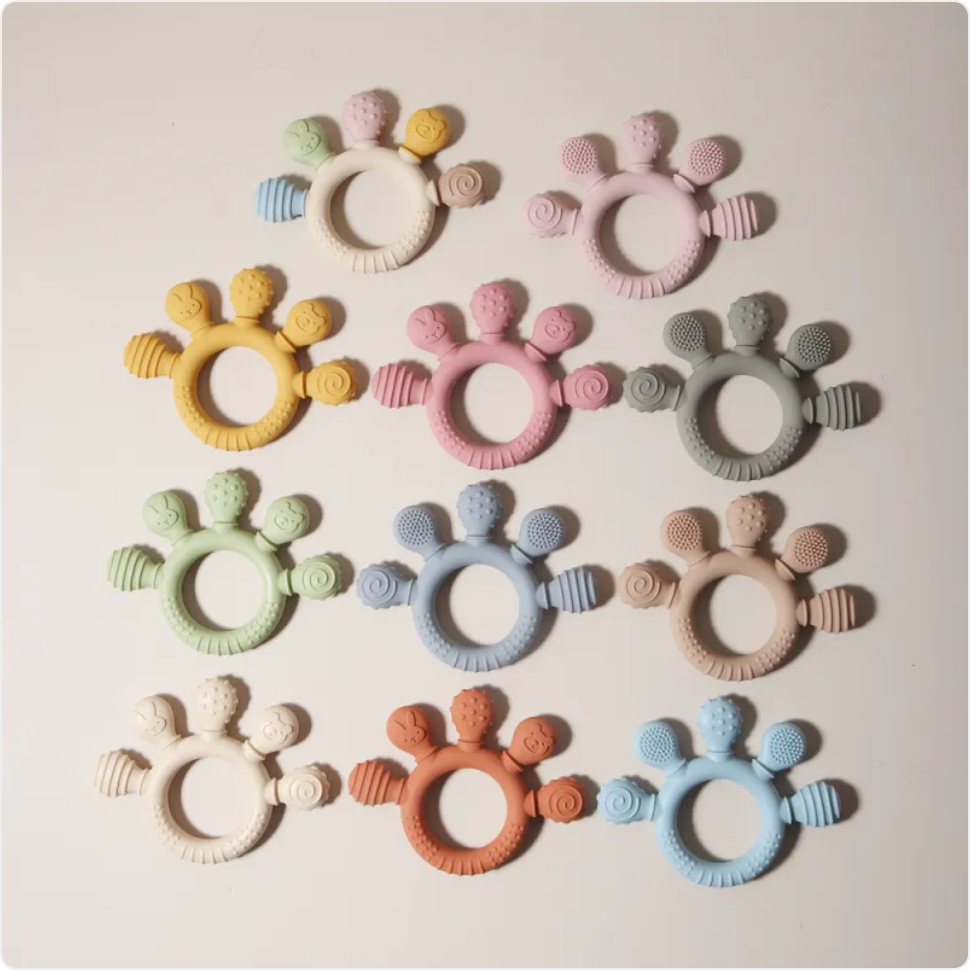 Silicone Hand Teether — Easy-Grip Gum Relief