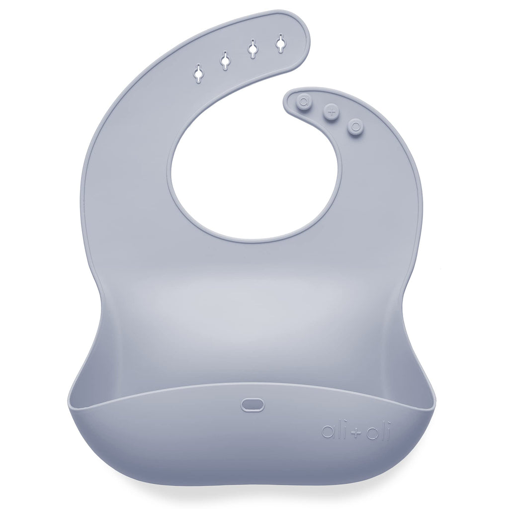 Ali+Oli Silicone Bib — Deep Food Catcher, Wipe-Clean