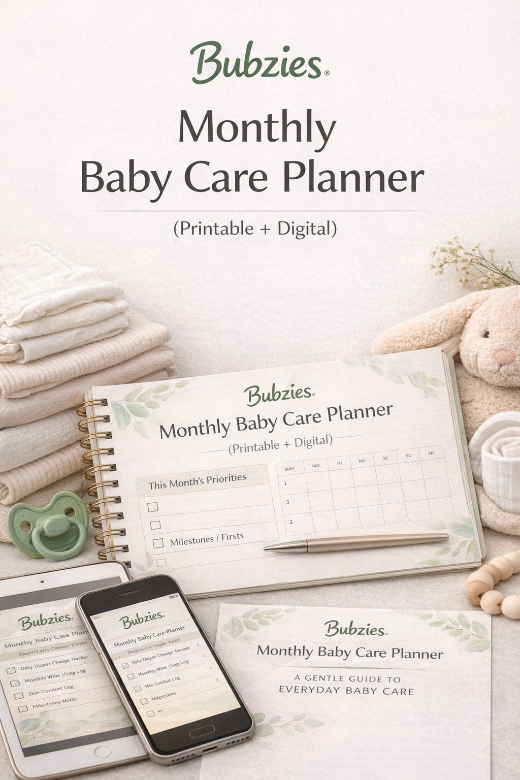Bubzies Monthly Baby Care Planner