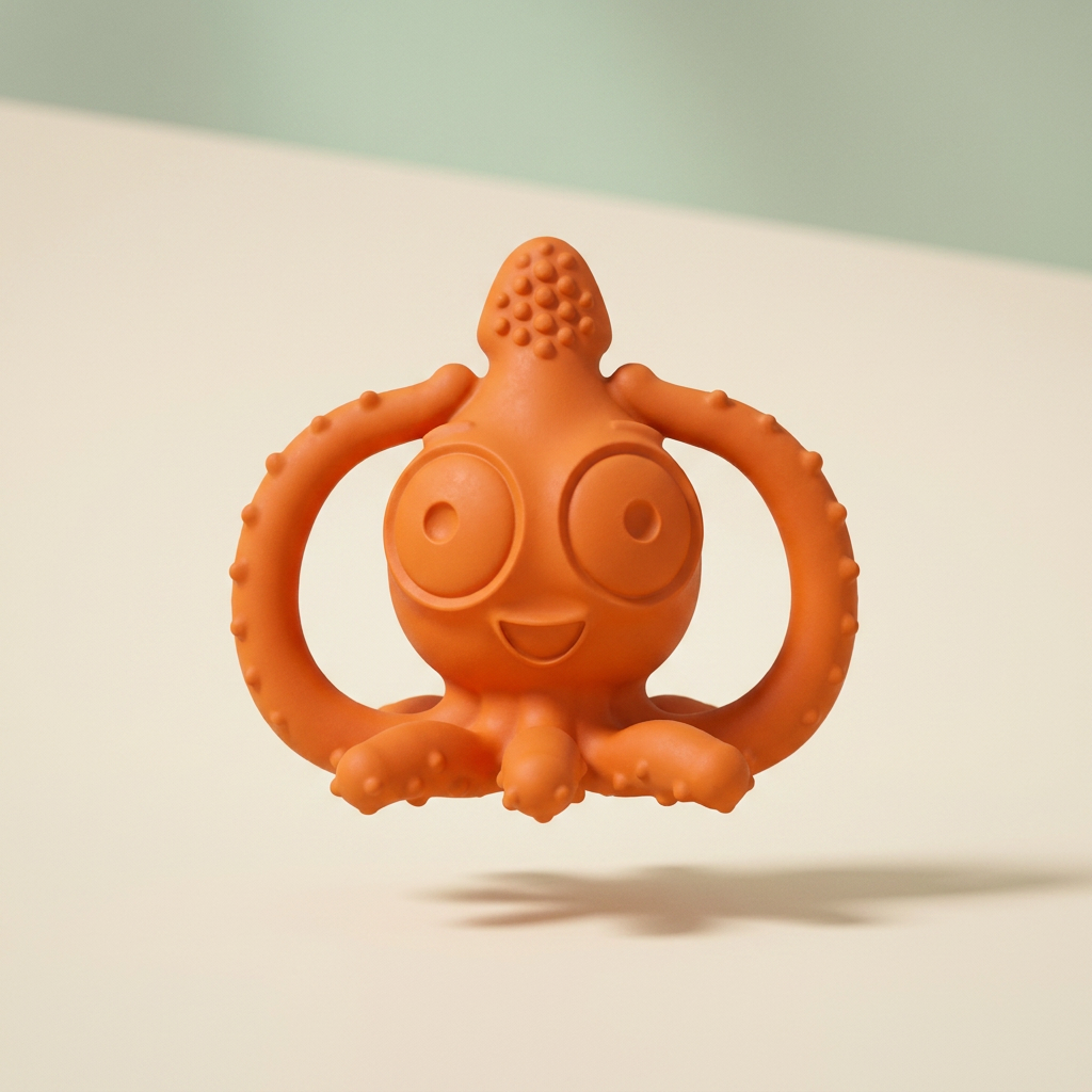 CaaOcho Squid Teether — Mold-Free Gum Massager