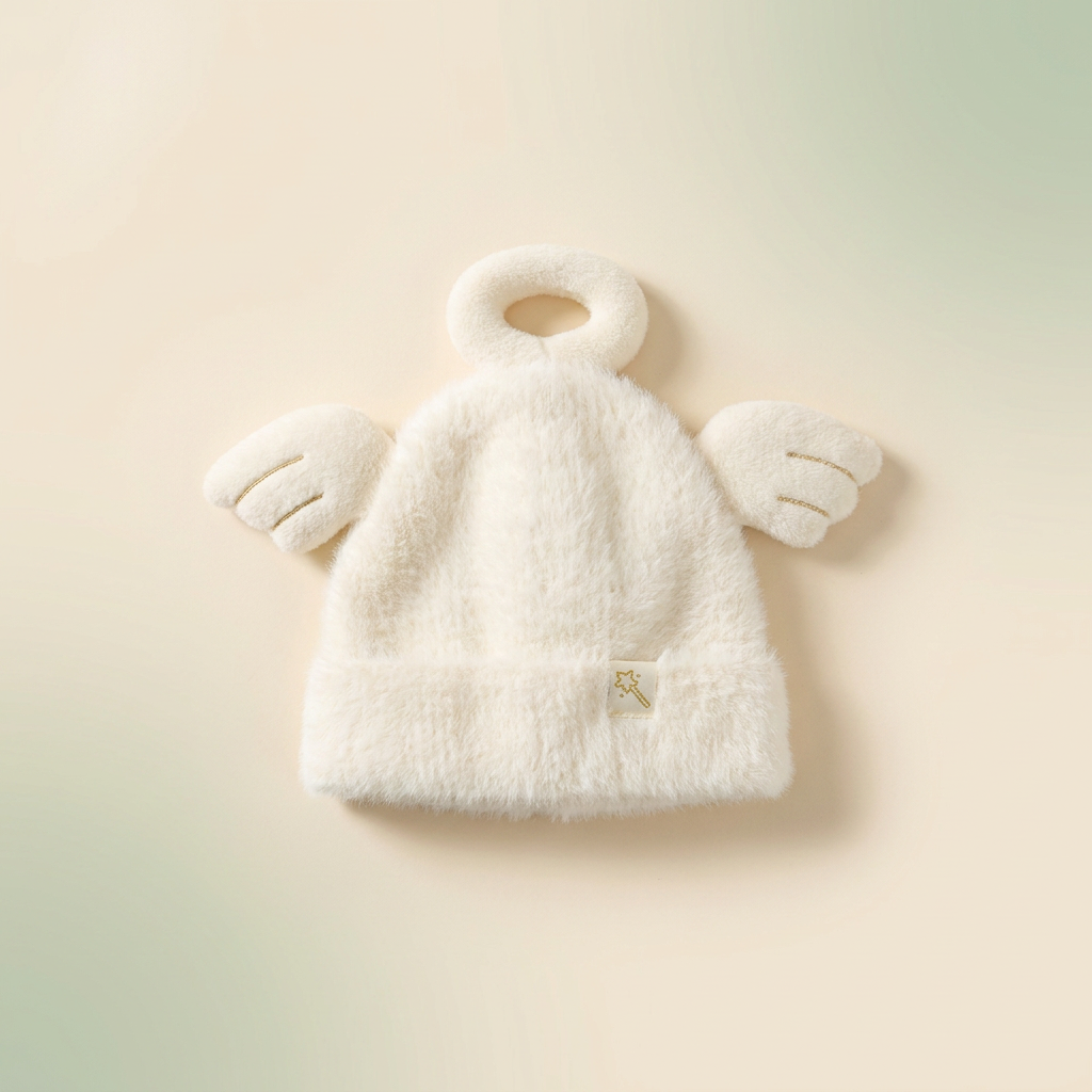 Cream Pullover Baby Hat — Warm, Cosy Ear Cover
