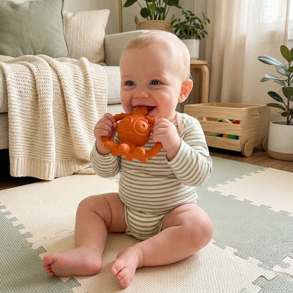 CaaOcho Squid Teether — Mold-Free Gum Massager
