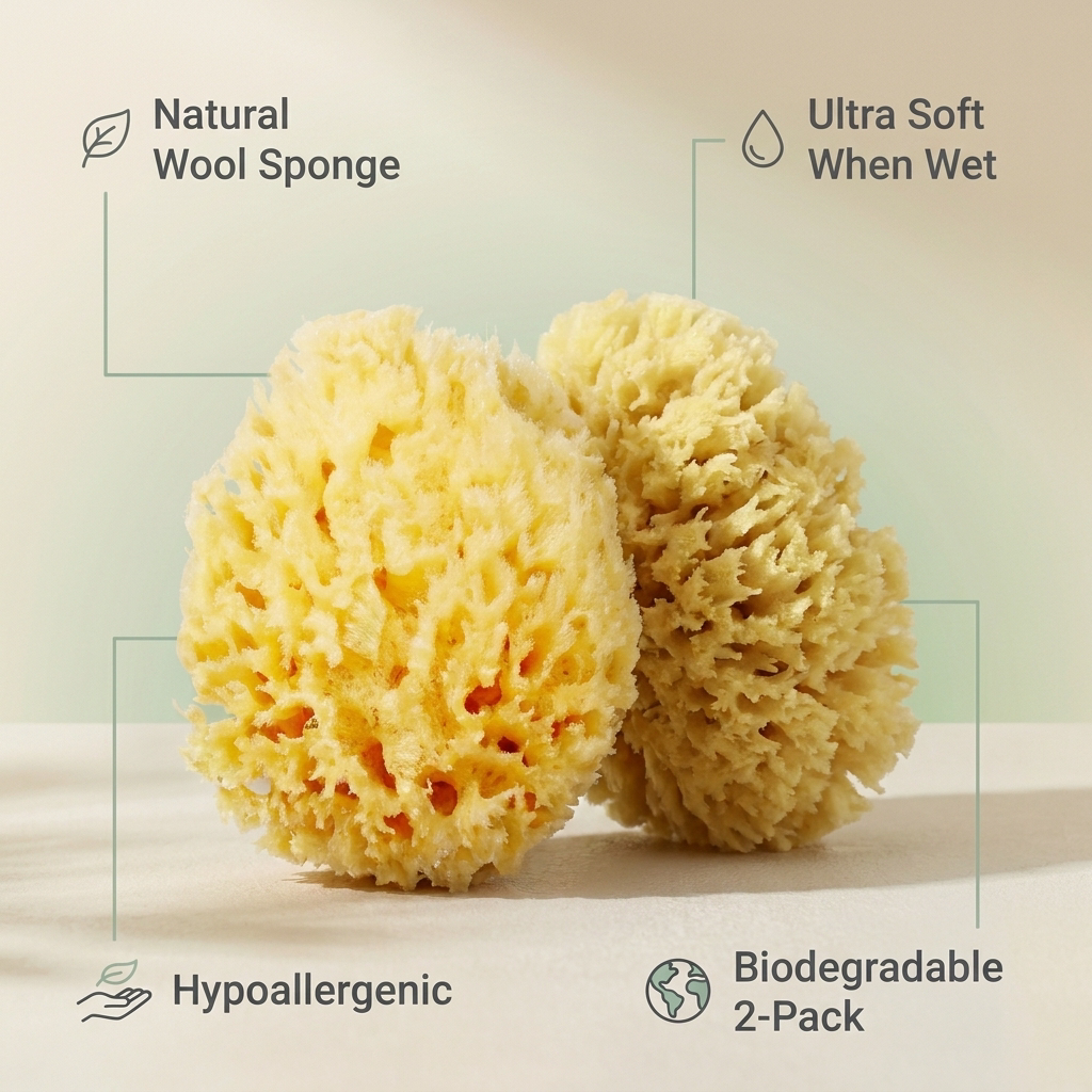 Baby Buddy Natural Wool Bath Sponge — Ultra-Soft for Newborns