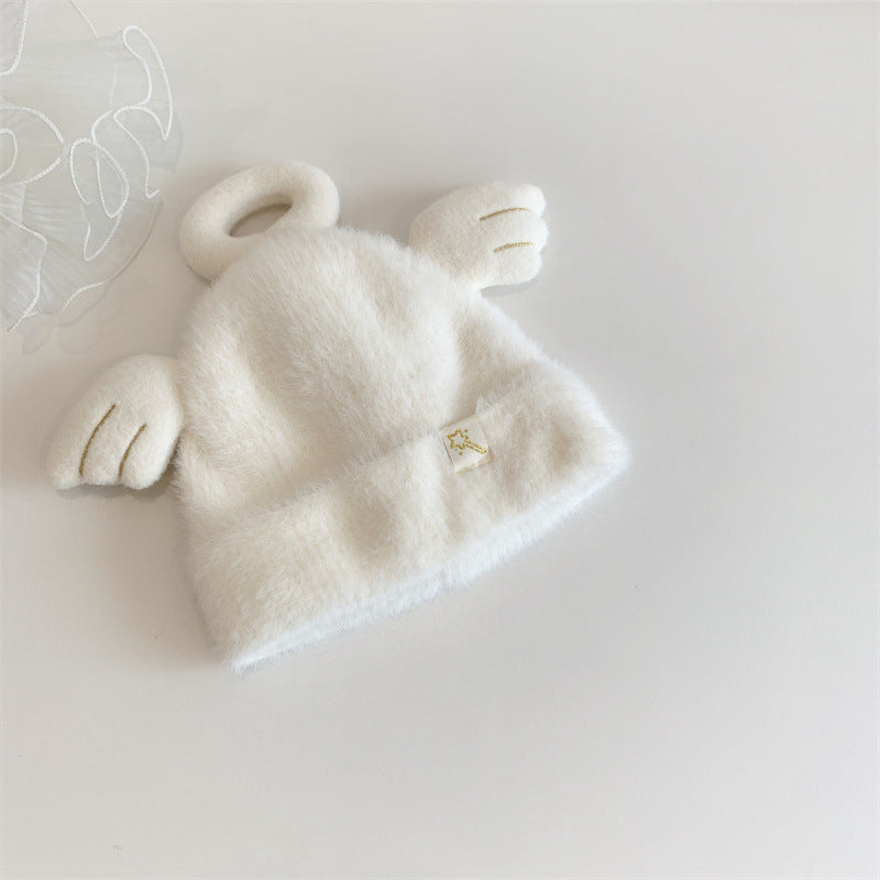 Cream Pullover Baby Hat — Warm, Cosy Ear Cover