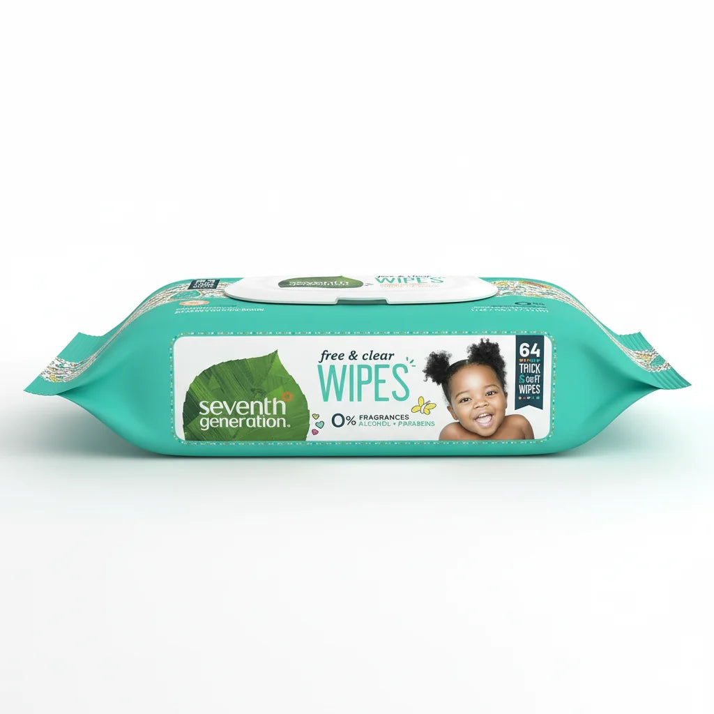 Seventh Generation Baby Wipes - Unscented (4 Pack-64 Count )