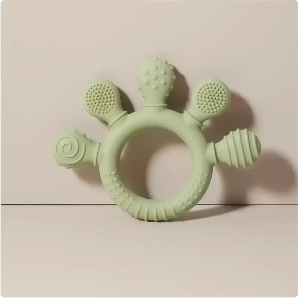 Silicone Hand Teether — Easy-Grip Gum Relief