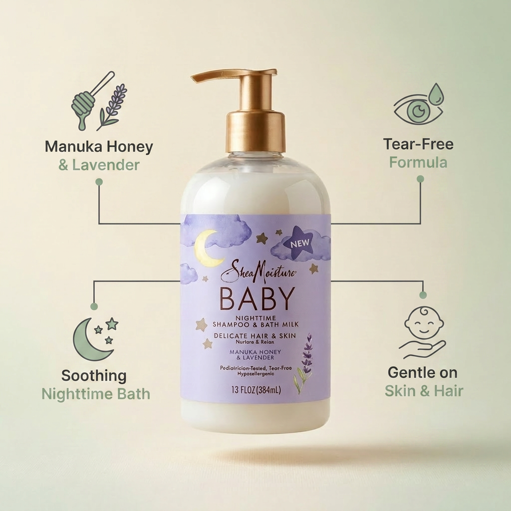 SheaMoisture shampoo features infographic