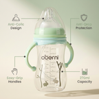 Anti-fall feeding bottle features infographic