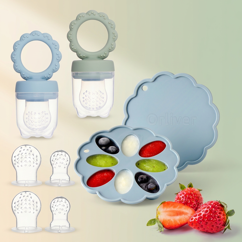 Bubzies silicone baby fruit feeder pacifier