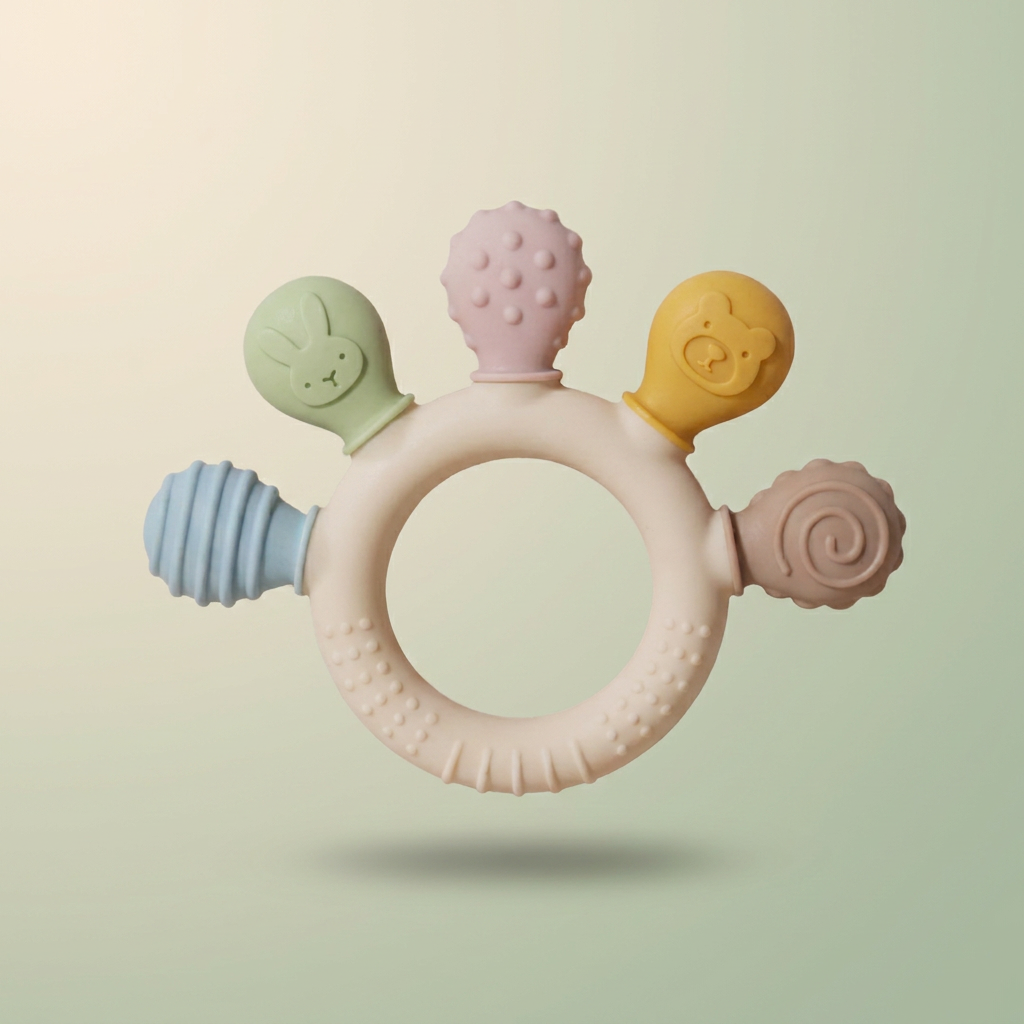 Bubzies silicone baby hand teether