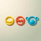 Bubzies MOLUK stackable sensory teething rings