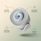 Bubzies star projector features: 360 rotating starscape, ultra-quiet motor, up to 8h battery, USB rechargeable