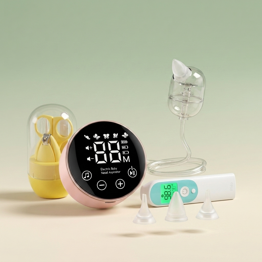 Bubzies No-Tears Grooming Bundle - nasal aspirator, thermometer and nail kit