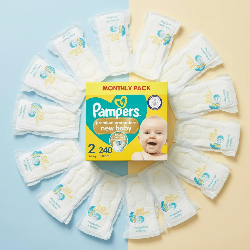 Pampers Swaddlers Diapers - Size 2 One Month Supply (156 Count) Soft Disposable Baby Diapers