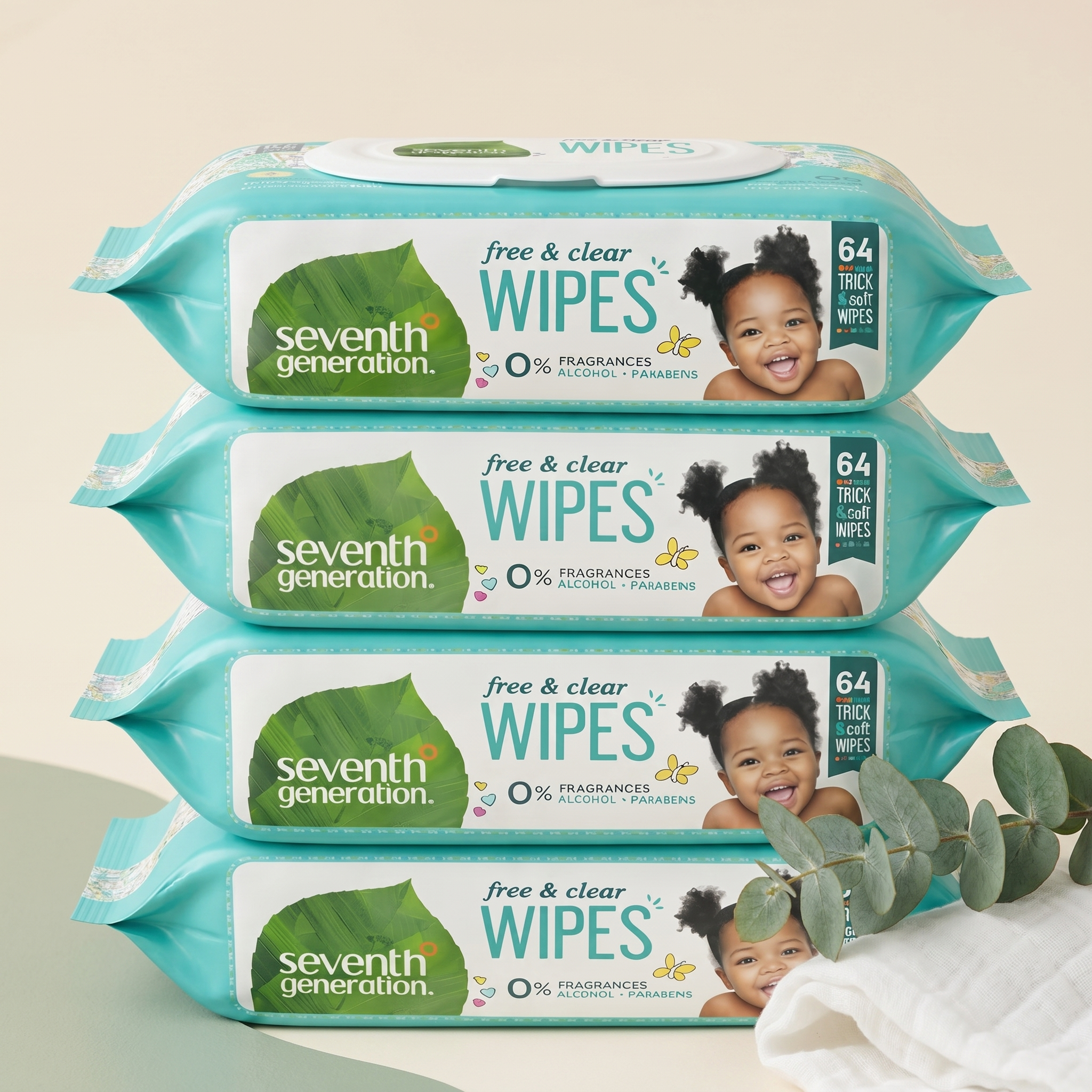 Unscented Baby Wipes (4-Pack)